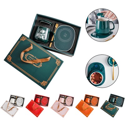 MOQ 10 Ceramic Mugs And Cup Warmer Set