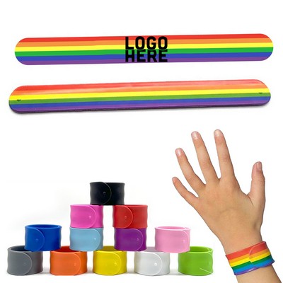 Rainbow Silicone Slap Bracelet