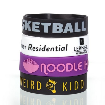 3/4" Rush Embossed Silicone Wristband with Imprint