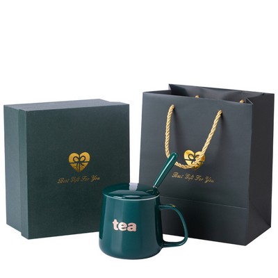 Mug With Lid Spoon Gift Box Set